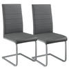 SCHWINGSTUHL Vegas grau Kunstleder (2er Set) - Grau, Textil (41/101/52cm) - Juskys