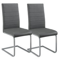 SCHWINGSTUHL Vegas grau Kunstleder (2er Set) - Grau, Textil (41/101/52cm) - Juskys
