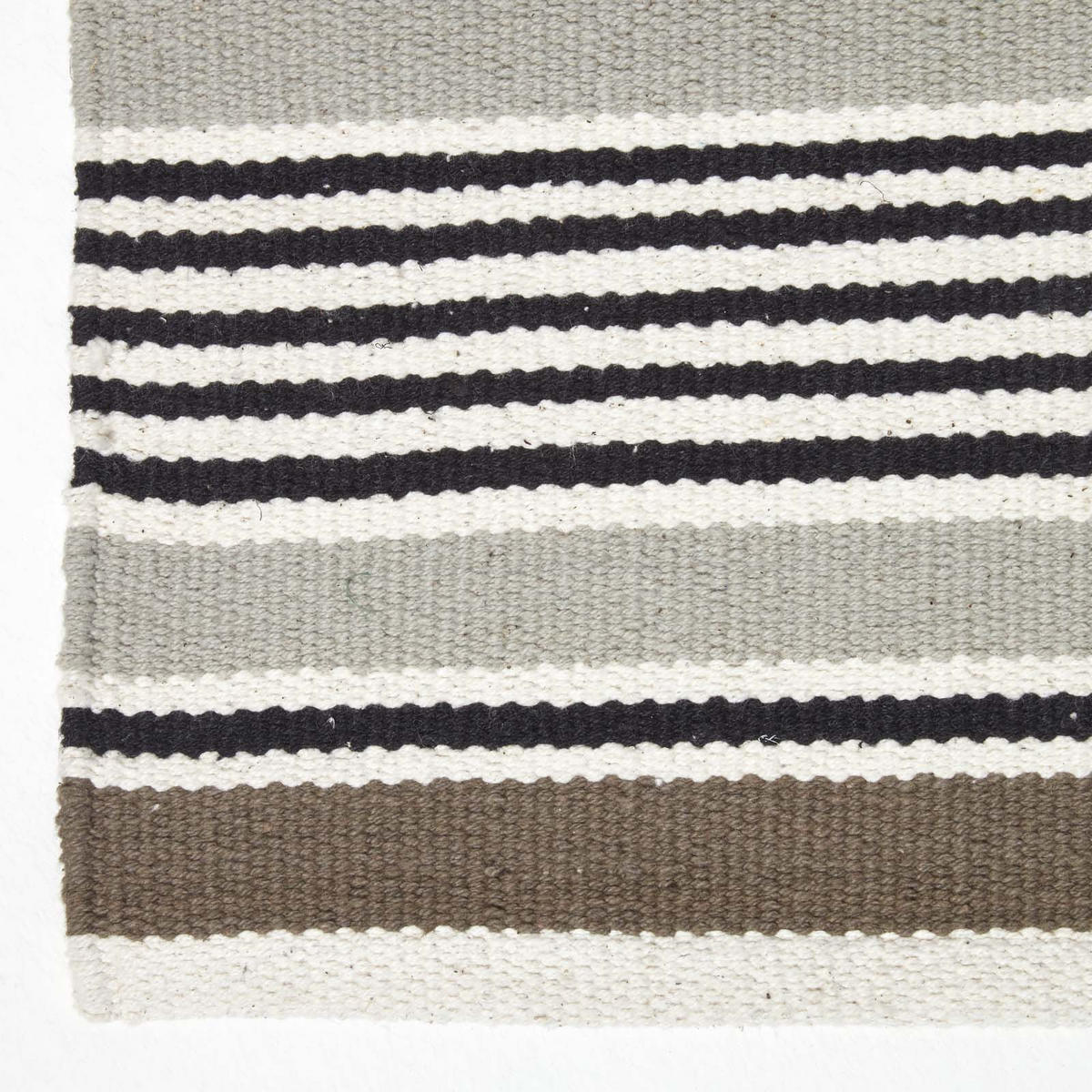 FLACHWEBETEPPICH Baumwolle gestreift 60/100 cm - Grau, Textil (60/100cm) - Homescapes