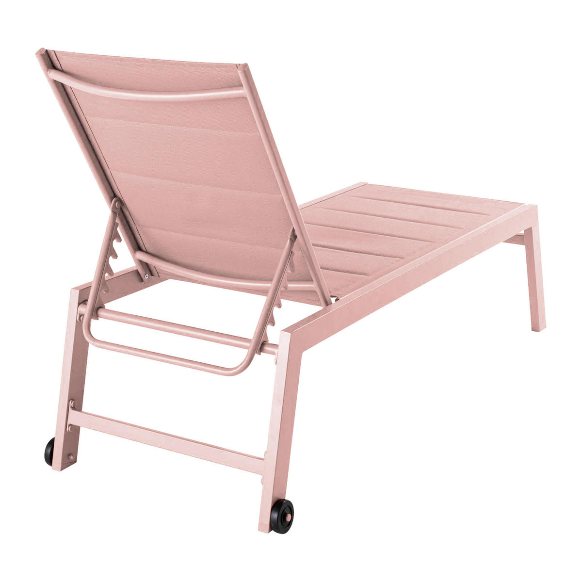 SONNENLIEGE 2-tlg., Puderrosa - Pink, Metall (169/103/65cm) - Oviala