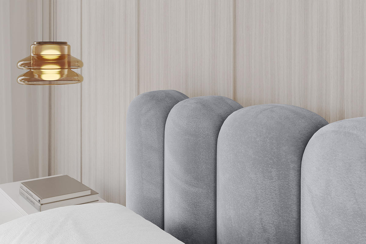 POLSTERBETT mit Bettkasten und Lattenrost, Boxbett ohne Matratze - SENA-v1 120x200 Hellgrau - Hellgrau, Holzwerkstoff/Textil (120/200cm) - ALTDECOR
