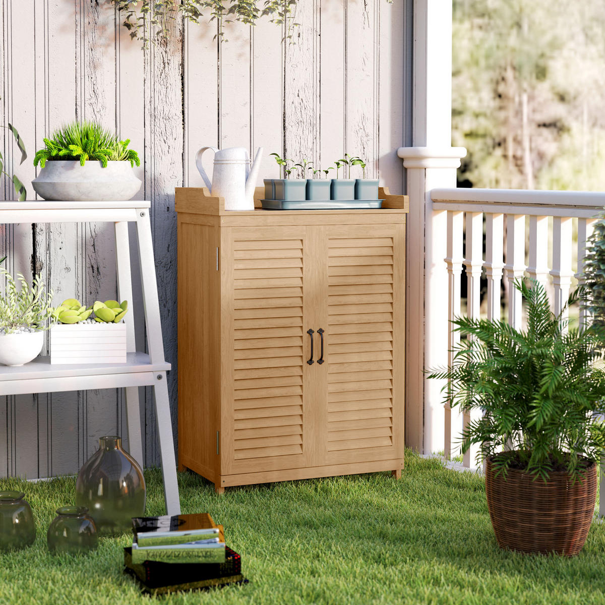 GARTENSCHRANK DE-09240 Gelb - Gelb, Holz (40/98.5/65.5cm) - ComfortXL