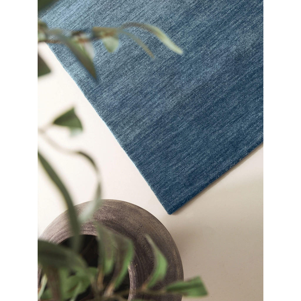 Thumbnail - benuta Nest Wollteppich, Blau, Textil, Rechteckig, 80x250 cm, Gots, pflegeleicht, Teppiche & Böden, Teppiche, Naturteppi...