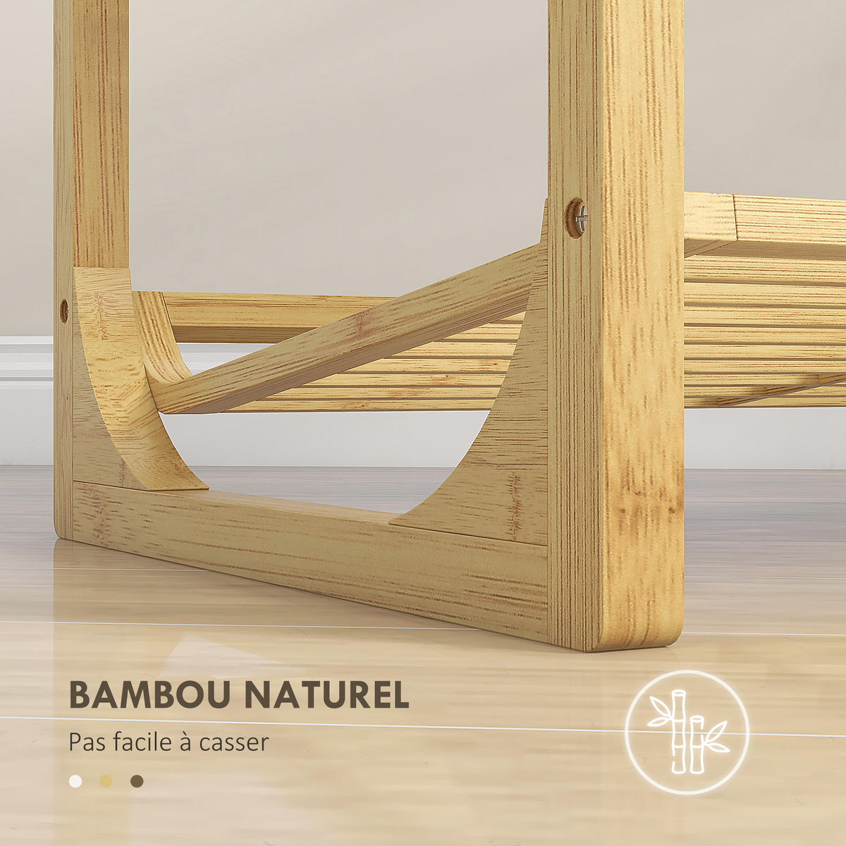 SCHUHREGAL Natur Bambus mit Fächern platzsparend 1 Stück - Naturfarben, Holz (76/67/33cm) - PANGIVO