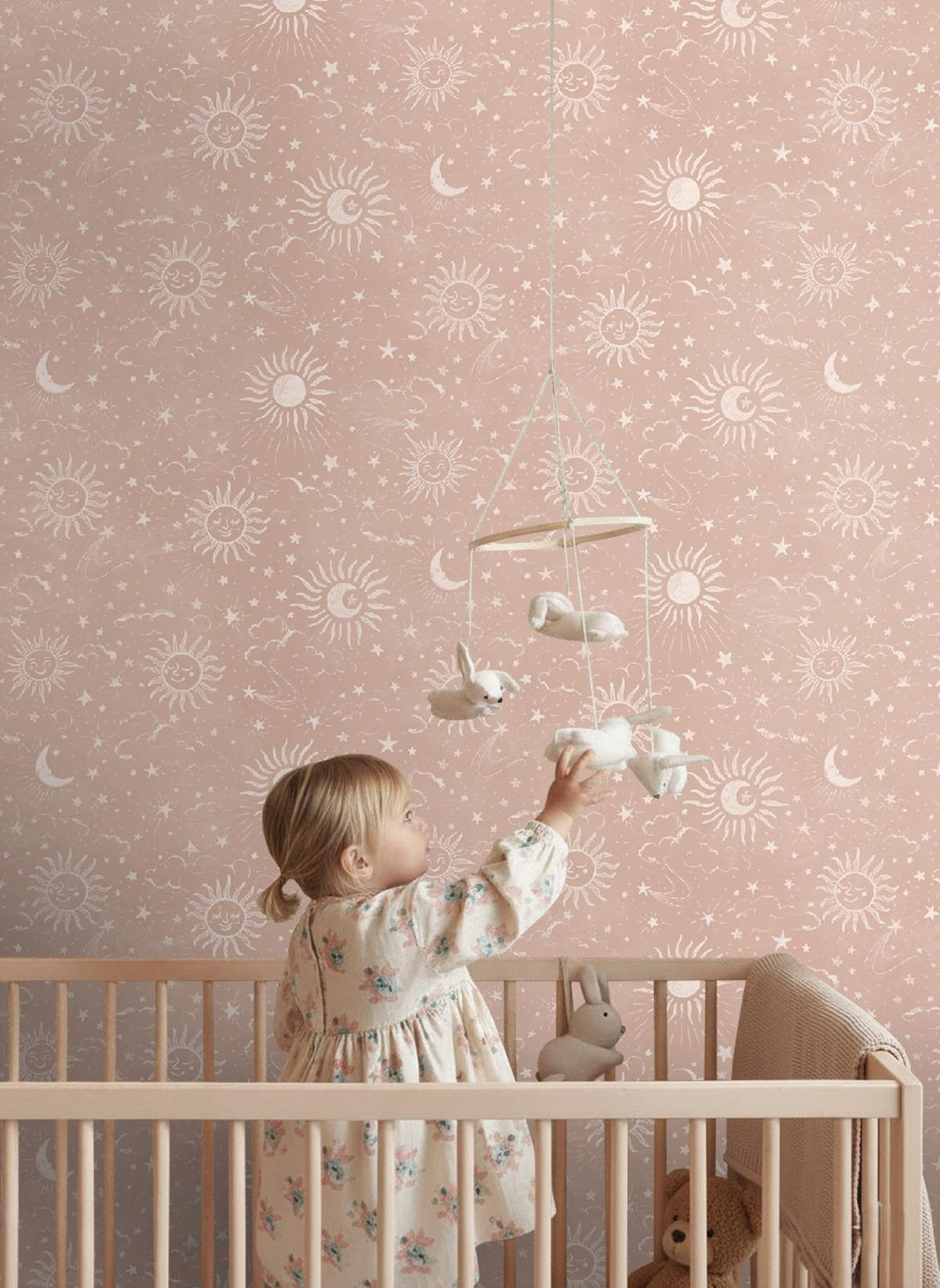 TAPETE Sternenhimmel 50 x 900 cm - Pink, Papier (50/0.1cm) - ESTAhome
