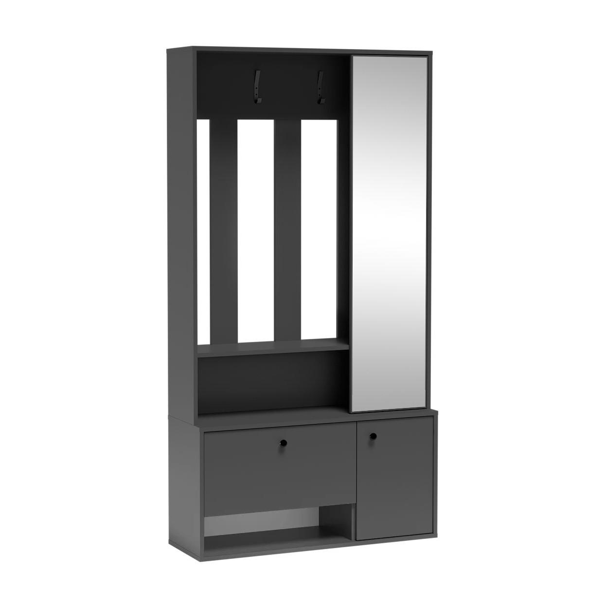 Beautysofa Garderobenschrank Graphit 100x190x33 cm