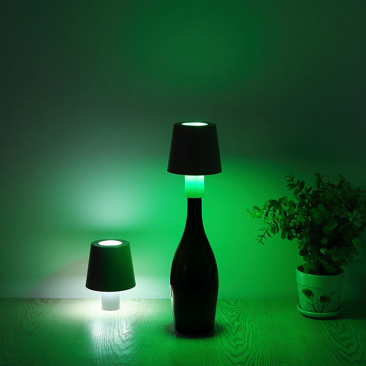 LED TISCHLEUCHTE Flaschenlampe Gold - Goldfarben, Kunststoff (10.5/10.5/14cm) - Globo Lighting