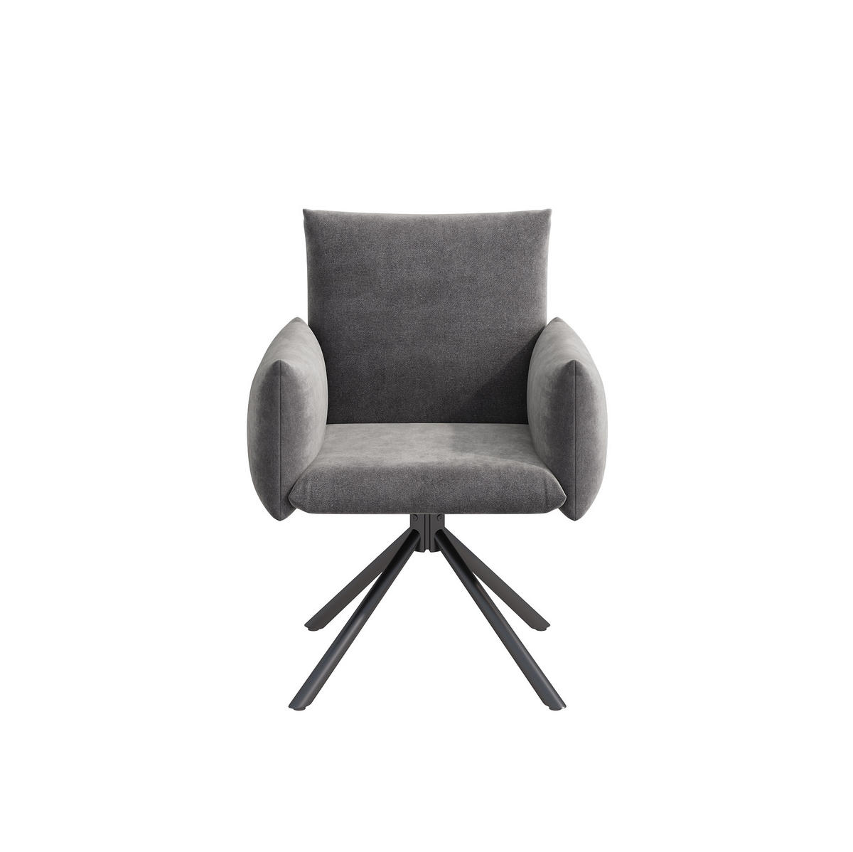 ESSZIMMERSTUHL 360° drehbar Samt Grau 6er-Set - Grau, Metall (60/88/60.2cm) - Meubliv
