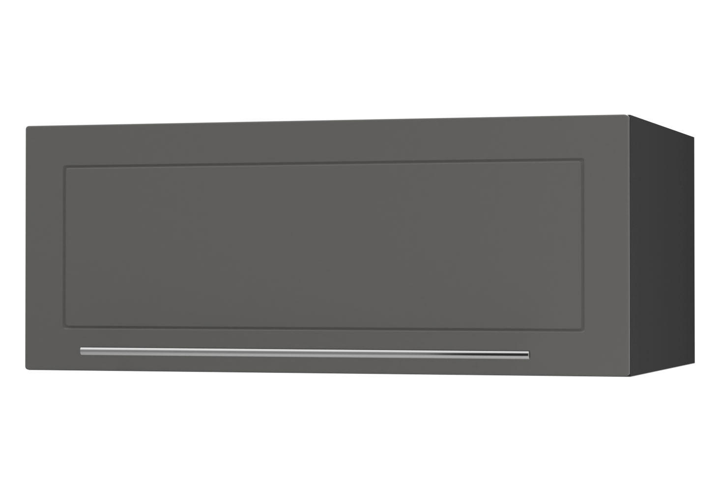 KLAPPHÄNGESCHRANK Kvantum W6B/90 Graphit Matt / Schwarz Matt 90 / 59 / 36cm - Schwarz/Graphitfarben, Holz/Holzwerkstoff (90/36/59cm) - Feldmann-Wohnen