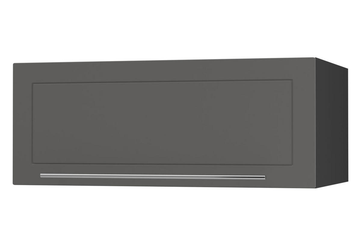 KLAPPHÄNGESCHRANK Kvantum W6B/90 Graphit Matt / Schwarz Matt 90 / 59 / 36cm - Schwarz/Graphitfarben, Holz/Holzwerkstoff (90/36/59cm) - Feldmann-Wohnen