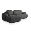 ECKSOFA MODENZA N L-S Grau Boucle-Stoff mit Schlaffunktion - Grau, Holz (266/148cm) - MASSENO