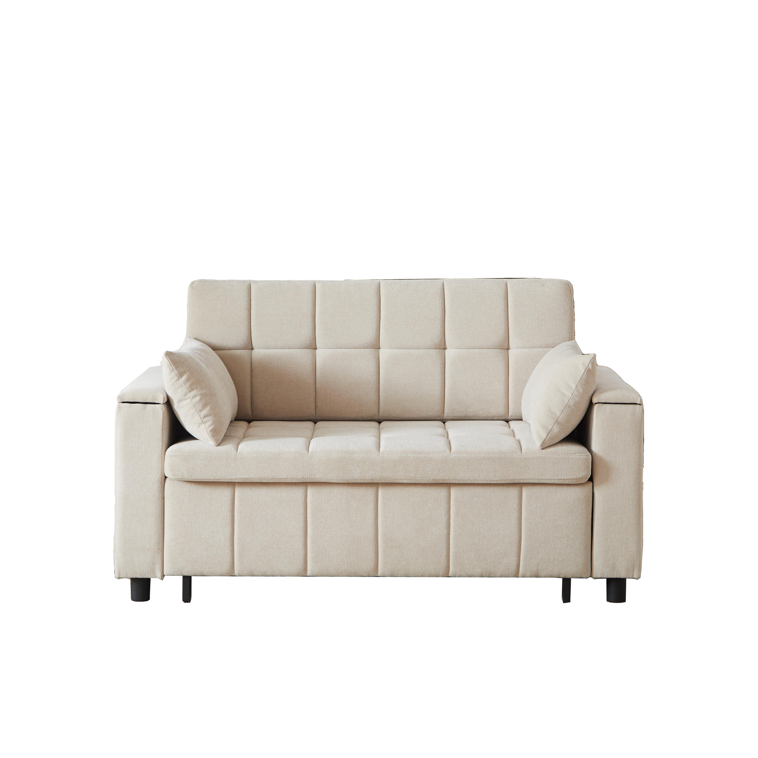 SCHLAFSOFA 157/51/70 cm cm in Leinenoptik Grau, ohne Armlehnen - Beige/Grau, Textil (81.3/86.4/148.6cm) - Oxeza