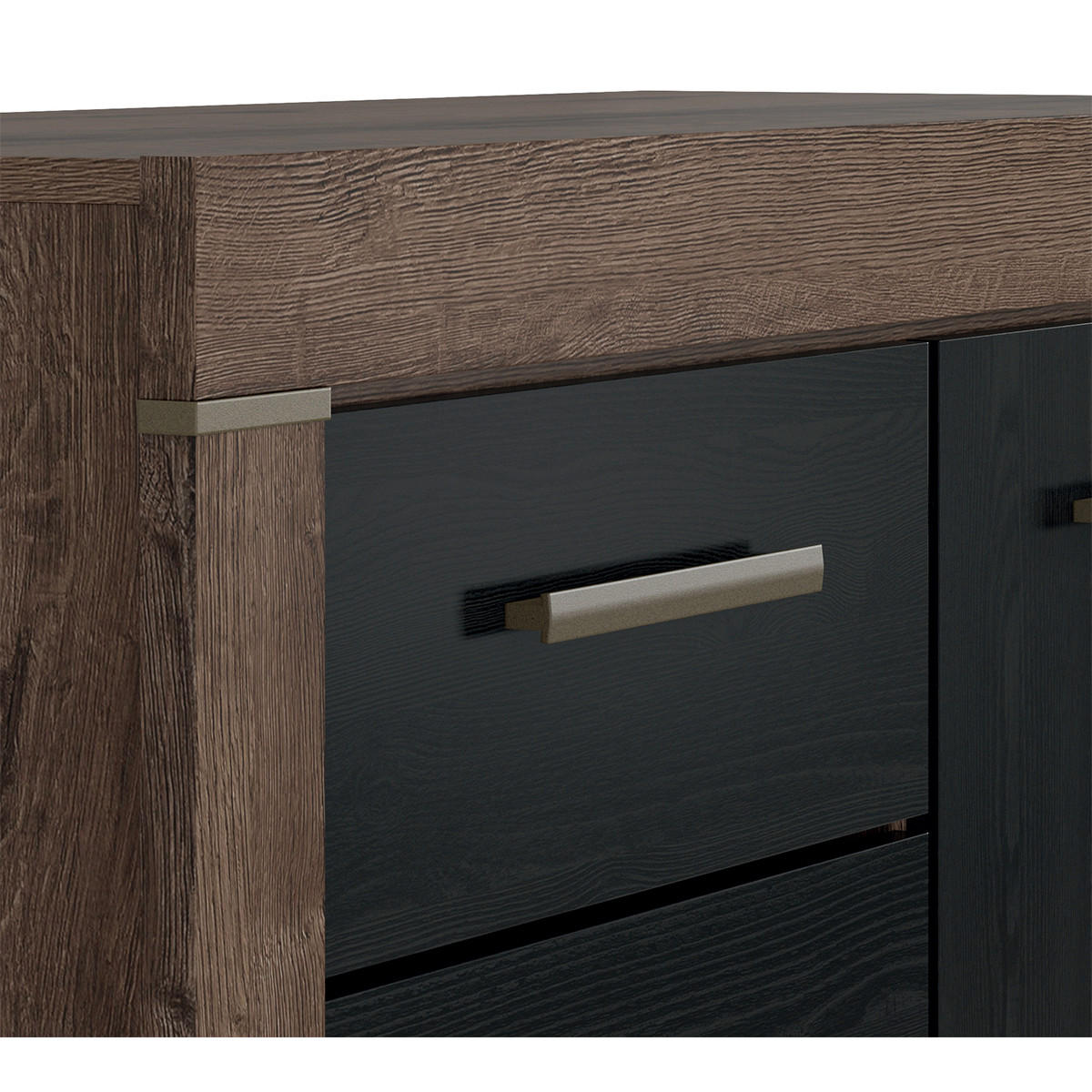 SIDEBOARD Adam Holz und Schwarz - Schwarz, Holzwerkstoff (112/85/45cm) - Petits-meubles