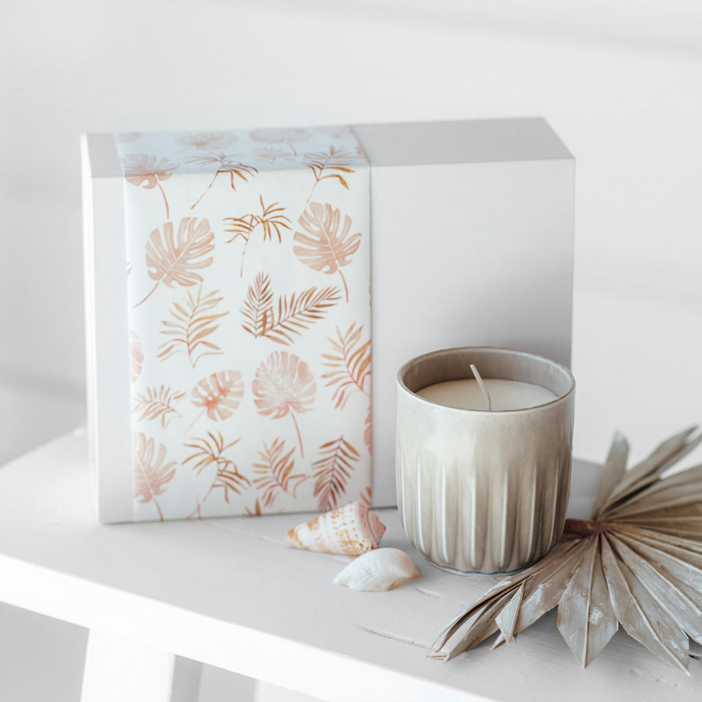 DUFTKERZEN BEACH VIBES Perlemor Home Sand beige ø 8,5 x 9 cm 6er Set - Beige, Keramik (9cm) - like.Villeroy & Boch