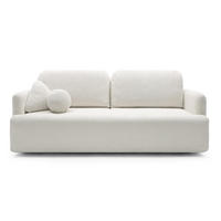 SCHLAFSOFA Lambina Cremeweiß Boucle - Creme/Schwarz, Kunststoff/Textil (227/92/104cm) - Selsey