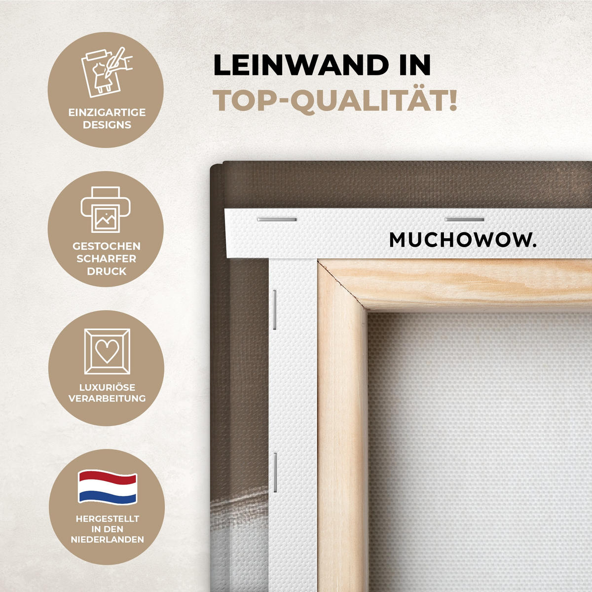 LEINWANDBILD Farbe - Braun - Japandi 80x120 cm - Kupferfarben, Textil (80/120cm) - MuchoWow