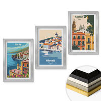 WANDBILDER 3er Set - 20x30 cm Silberner Rahmen - Stadtlandschaften mit Gebäuden - Silberfarben, Kunststoff (20/30cm) - ArtPrintCave