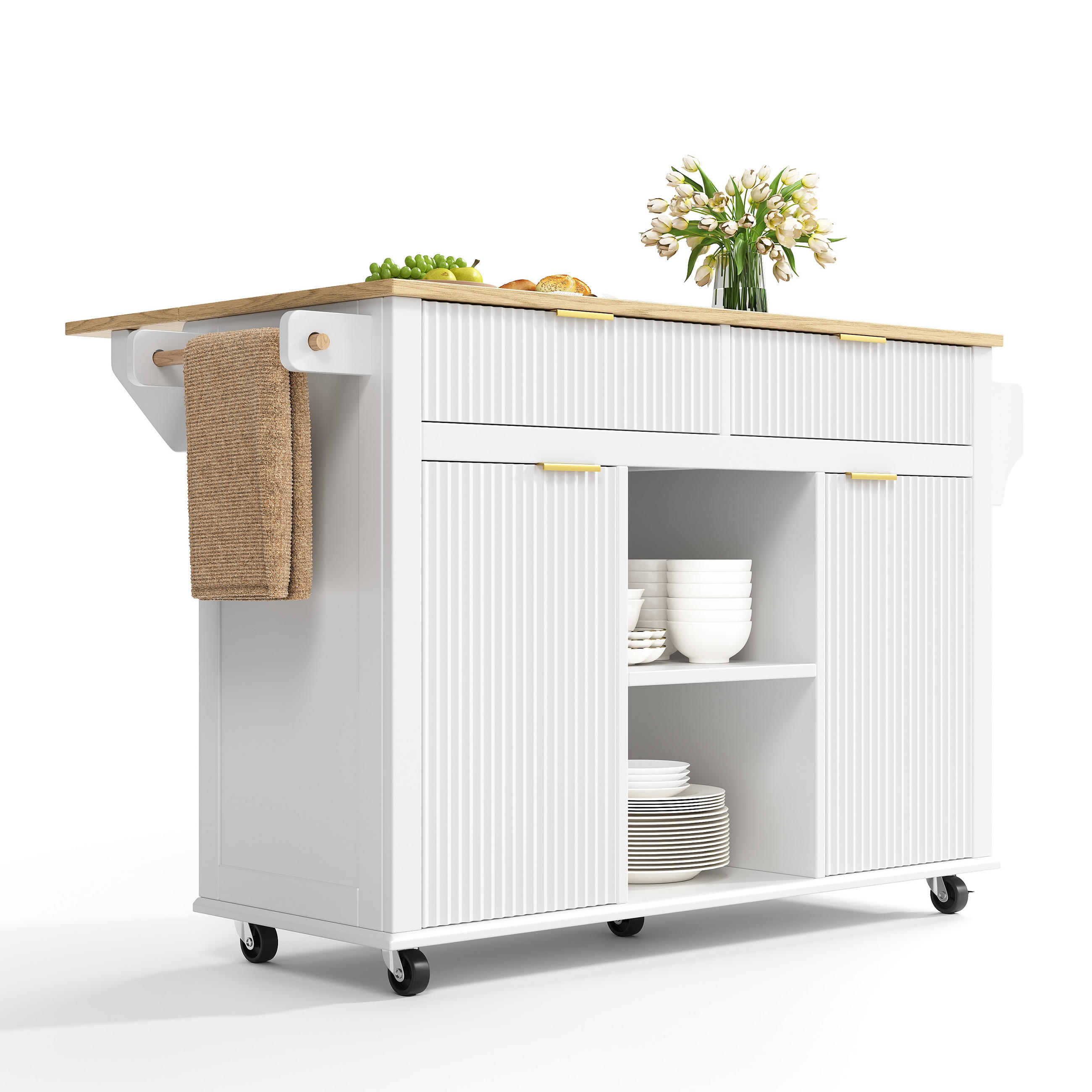 ComfortXL Kücheninsel Weiß 143x89.5x45 cm