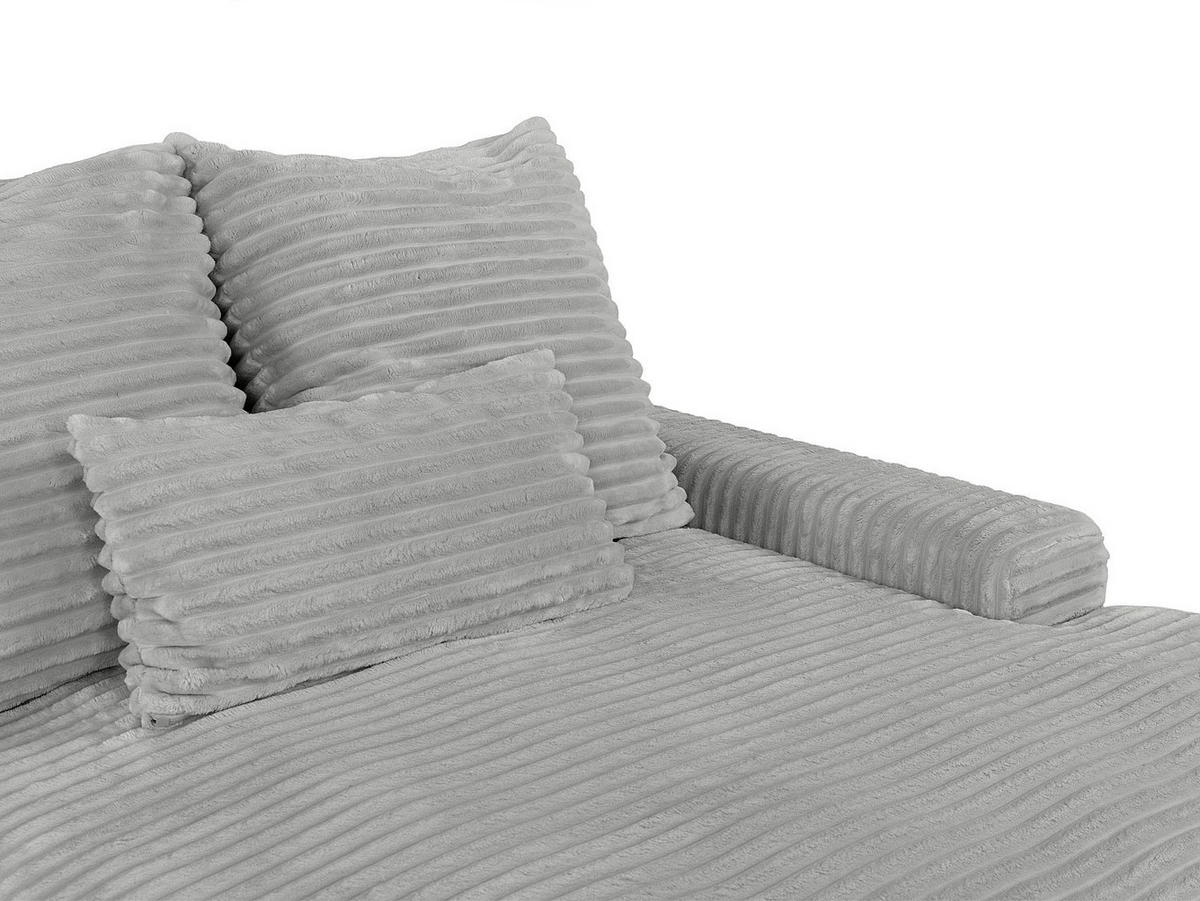 SOFA - 4 Personen - samt - grau Calazo - Grau, Textil (266/90/151cm) - Vente-Unique