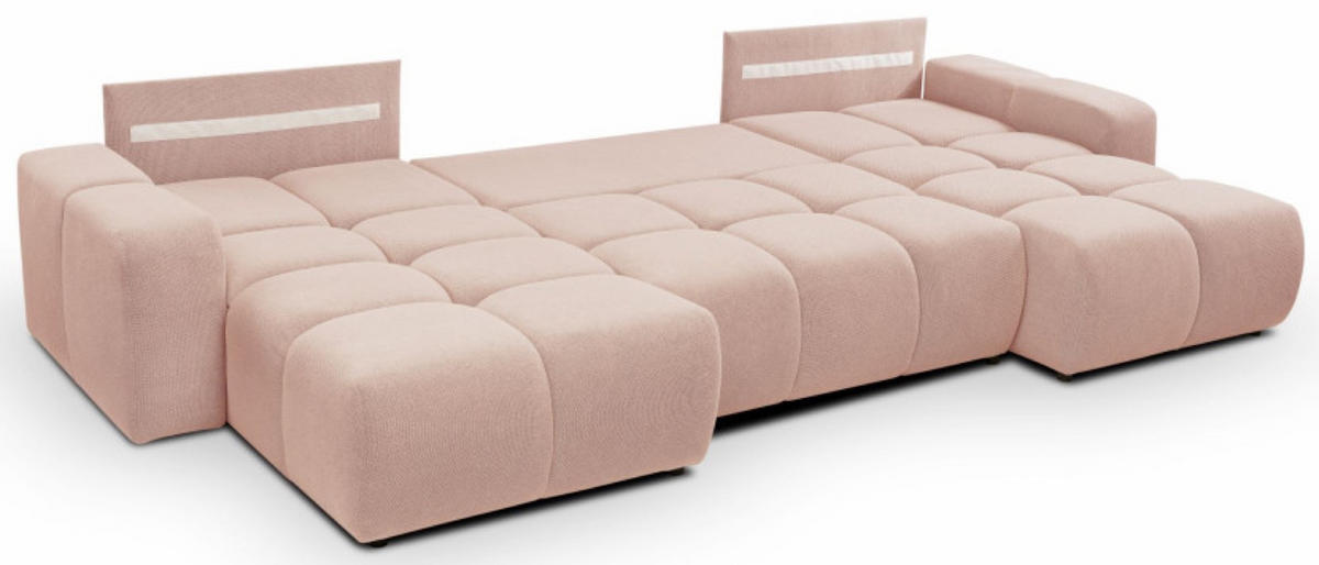 ECKSOFA Hellrosa U SOHI Mit Schlaffunktion Curio 60 - Rosa, Textil (359/177cm) - Sepro Meble