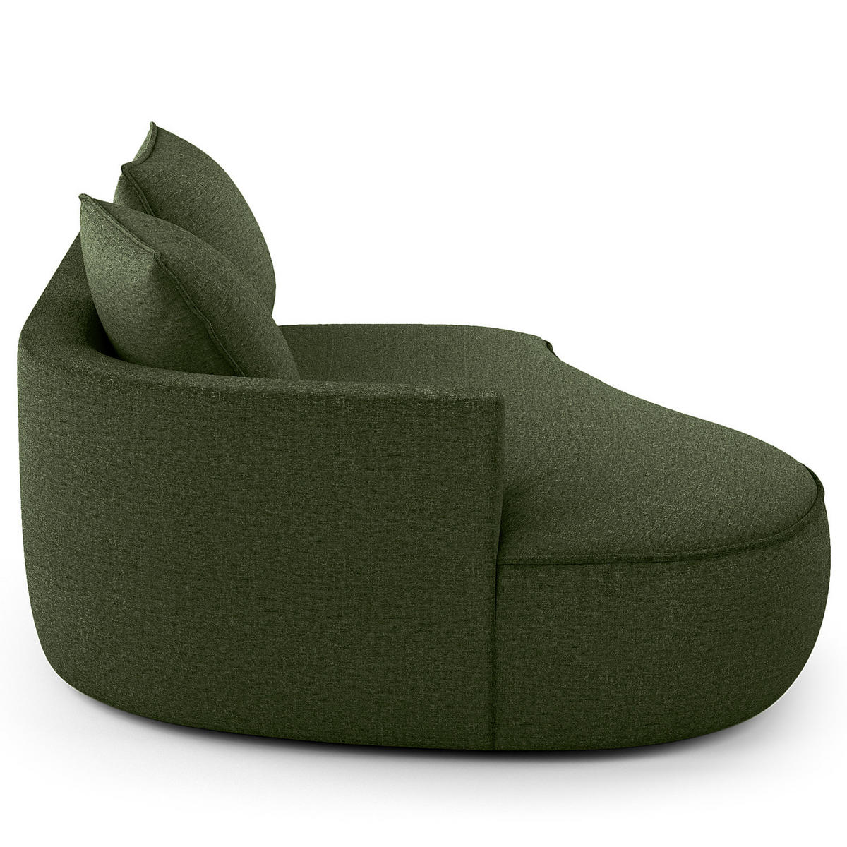 OTTOMANE - modular - Schwarz/Grün, Kunststoff/Textil (196/82/146cm) - home24