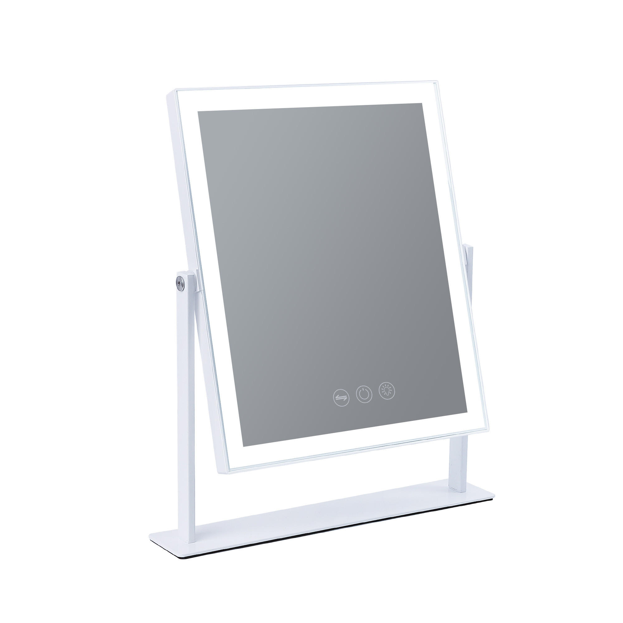 SCHMINKSPIEGEL mit LED Lichtleiste weiß 25/30 cm - Weiß, Metall (25/30/3cm) - VANITII