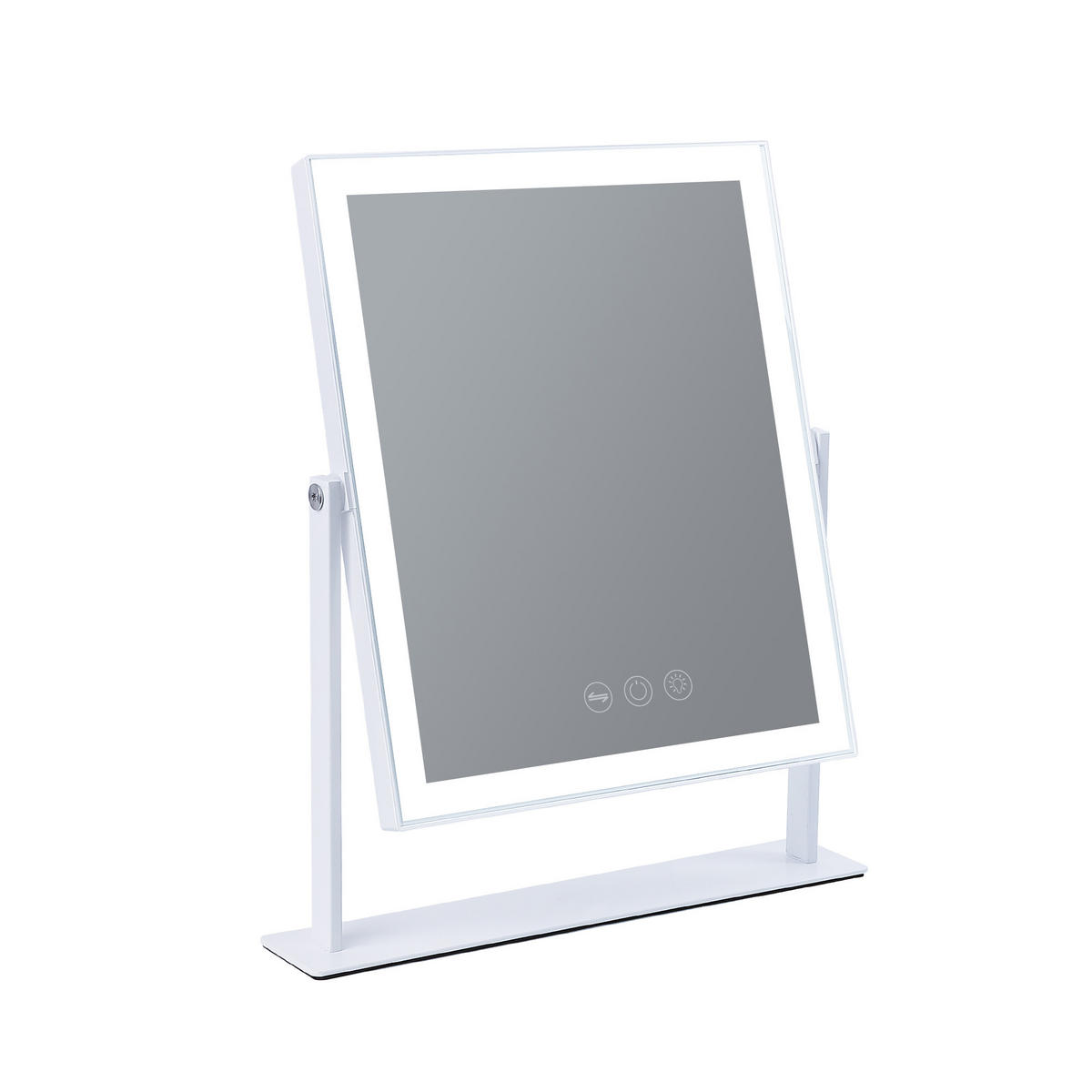 SCHMINKSPIEGEL mit LED Lichtleiste weiß 25/30 cm - Weiß, Metall (25/30/3cm) - VANITII
