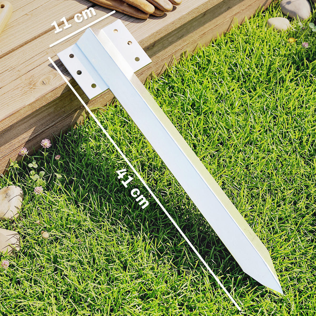 DRŽÁKY na železniční pražce, sada 20 ks, pozinkovaná ocel, stříbrná - stříbrná, kov (2.5/41cm) - Outsunny