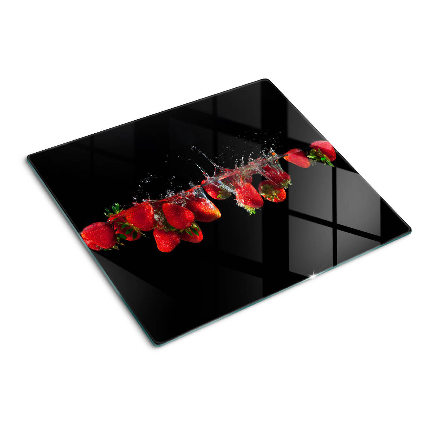 GLASPLATTE 60x52 cm Erdbeerwasser - Rot, Glas (60/0.4/52cm) - TULUP