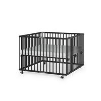 LAUFGITTER 100x100 cm faltbar mit Cloud Air Matratze - Black Edition - Schwarz, Holz (100/74/100cm) - Sämann – make a difference.