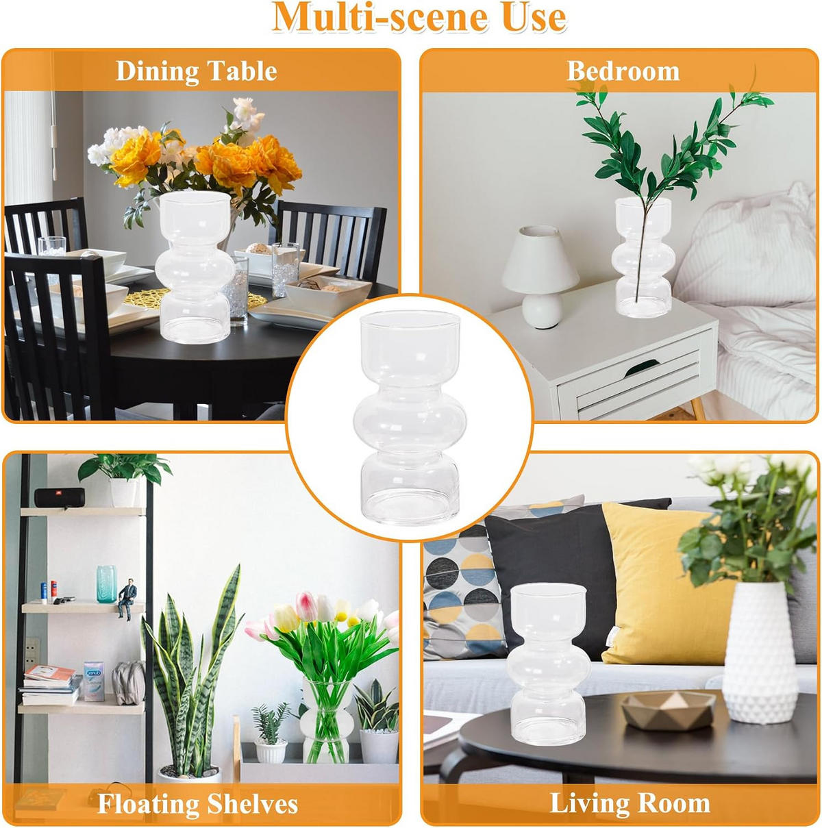 VASE Transparentes Glas - Transparent, Glas (10cm) - LIBRATON