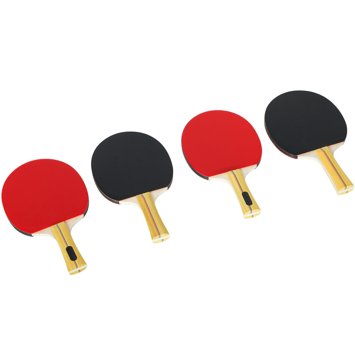 TISCHTENNISSCHLÄGER-SET DE-18973 4 Schläger, 8 Bälle, Tasche - Rot, Holzwerkstoff (15.2/25.8cm) - ComfortXL