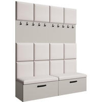 GARDEROBE Margaret I+I 162/203/43 mit gepolsterten Paneelen und Schuhschrank - Kaschmir/Beige, Holzwerkstoff/Kunststoff (162/203/43cm) - Beautysofa