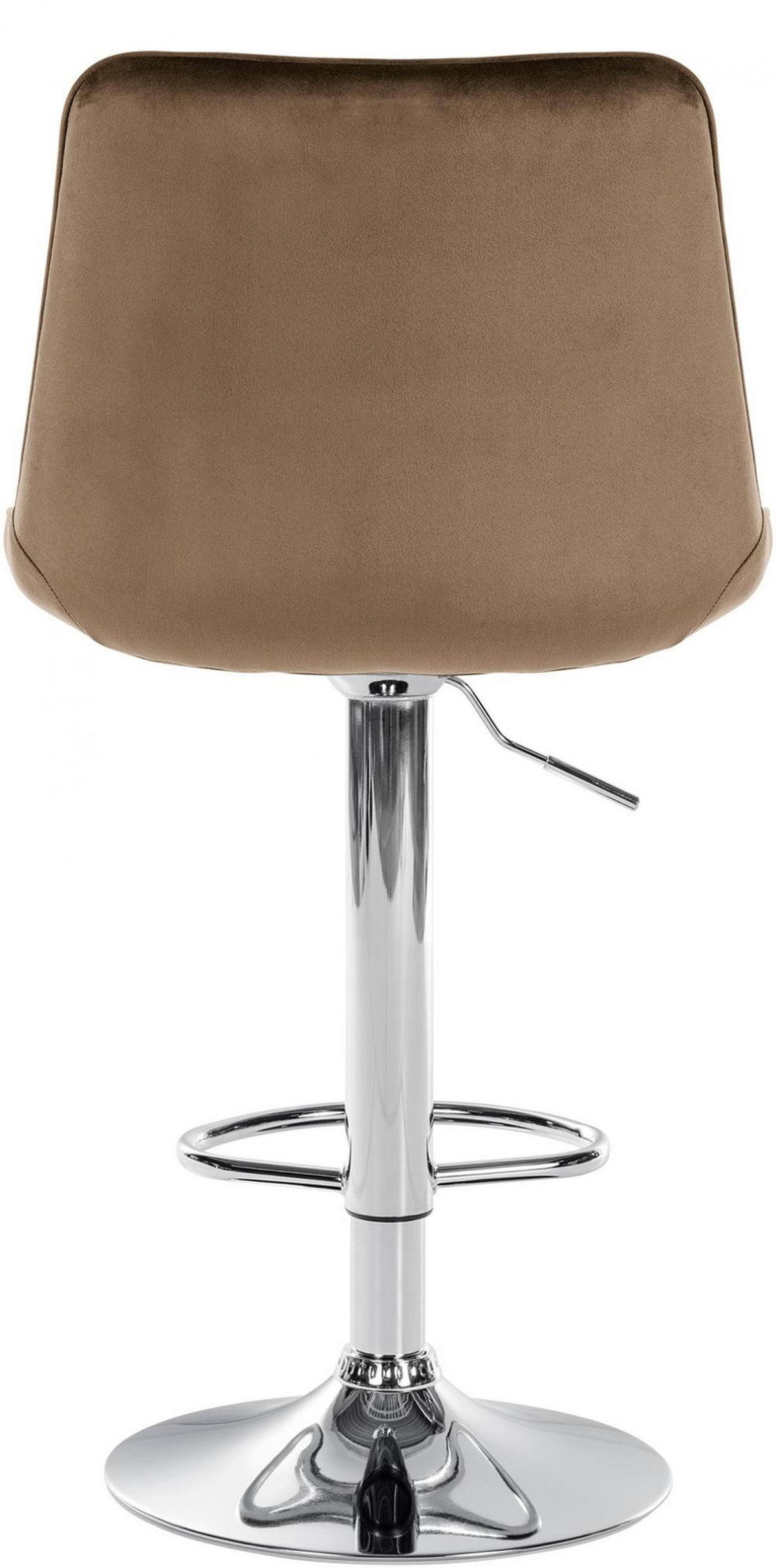 BARHOCKER Samt braun - Chromfarben/Braun, Textil/Metall (49.5/91/50cm) - CLP