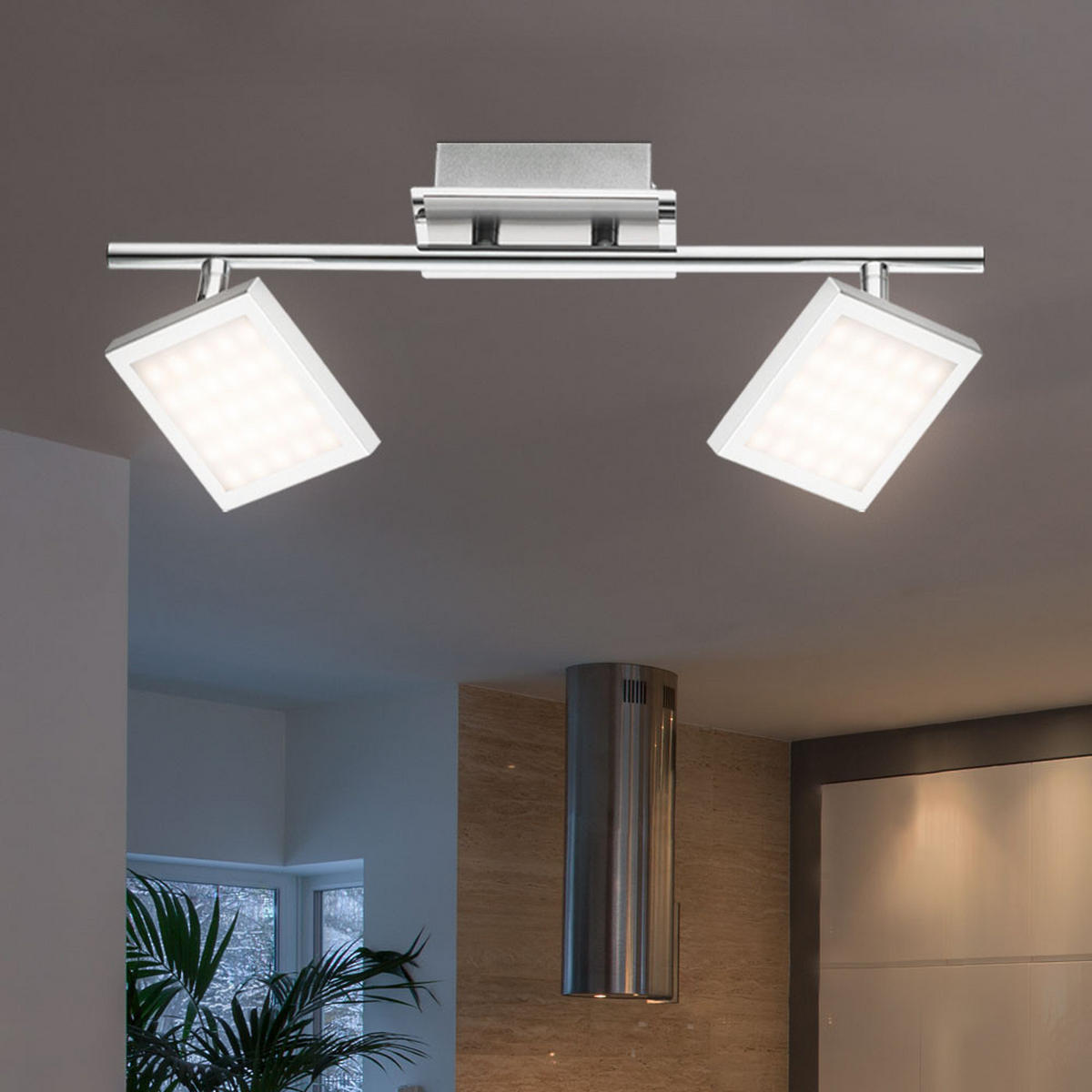 LED DECKENLEUCHTE Tombel Silber Chrom - Silberfarben, Metall (40/9.5/13cm) - Globo Lighting