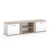 LOWBOARD Novelli Sonoma 155 x 41 cm - Weiß/Sonoma Eiche, Holzwerkstoff (155/41/40cm) - Vicco