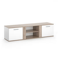 LOWBOARD Novelli Sonoma 155 x 41 cm - Weiß/Sonoma Eiche, Holzwerkstoff (155/41/40cm) - Vicco