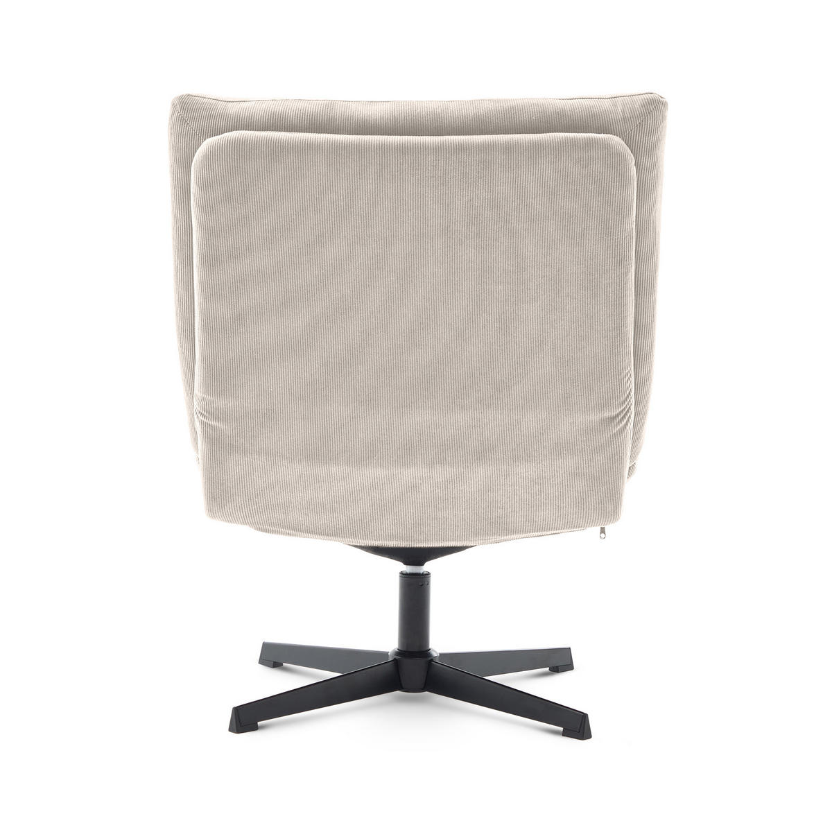 DREHSESSEL Tao aus moderner Cord beigem - Beige/Schwarz, Textil/Metall (66/92/79cm) - Sicaan