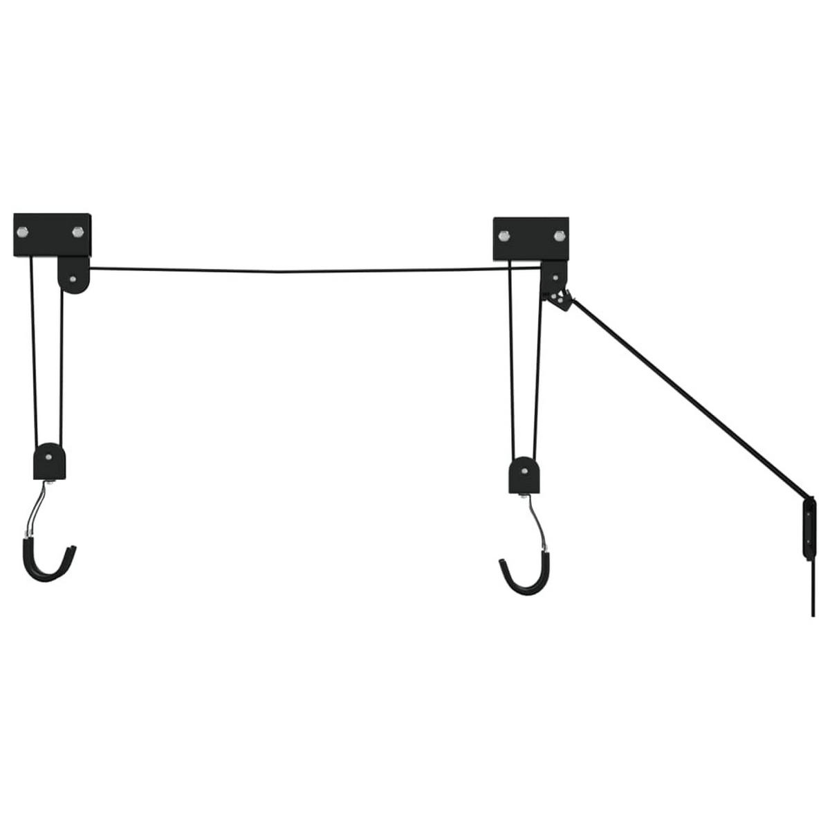 FAHRRADLIFT Deckenmontage 57 Kg - Schwarz, Metall (4/13.5/12cm) - vidaXL