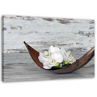 WANDBILD Orchidee Blumen Vintage - Grau, Textil (60/40cm) - Feeby