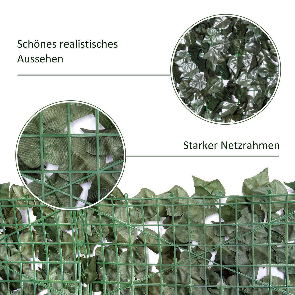 SICHTSCHUTZHECKE, Dunkelgrün, 300 x 150 cm - Grün, Kunststoff (150/150cm) - Outsunny
