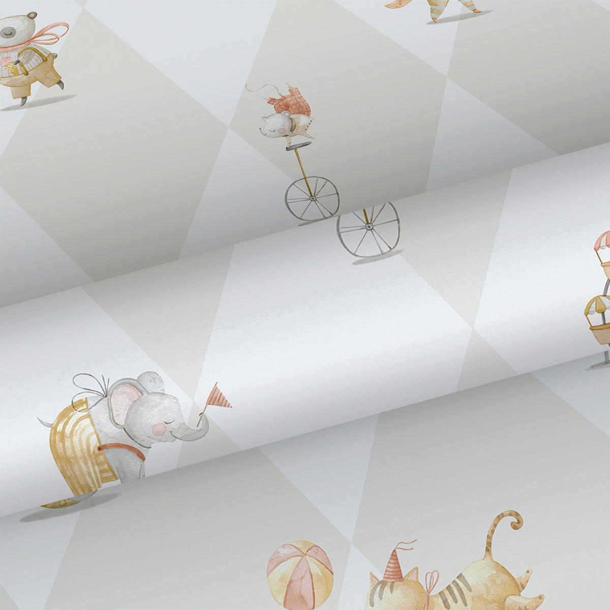 TAPETE Zirkus 53 cm x 10.05 m - Beige, Papier (53/0.1cm) - Sanders & Sanders