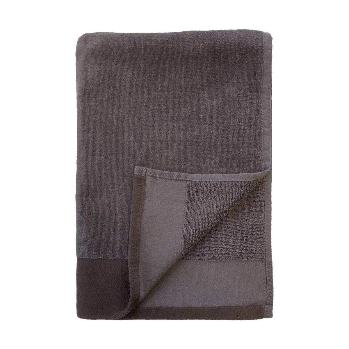 BADETUCH Velours uni Shady Grau 90x160 370g/m² - Grau, Textil (90/160cm) - LE COMPTOIR DE LA PLAGE