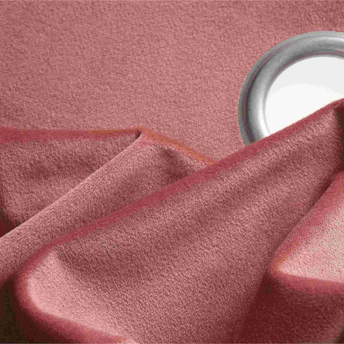 ÖSENVORHANG VELVET SIGNATURE - Rosa, Textil (140/1/250cm) - Tom Tailor