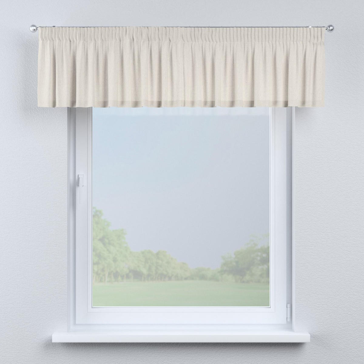 KURZGARDINE Loneta mit Kräuselband, grau und beige, 390x40 cm - Grau, Textil (390/40cm) - Dekoria