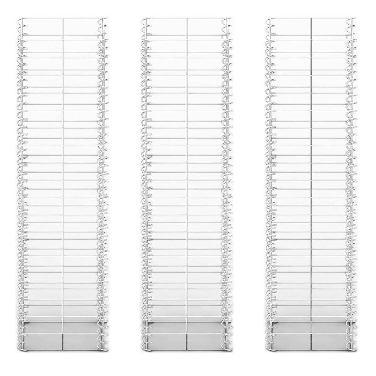 GARTENZAUN, Gabionen-Set, 25/25/100 cm, aus Stahl drahtverzinkt, für Garten und Sichtschutz, 3er-Set - Silberfarben, Metall (25/100cm) - vidaXL