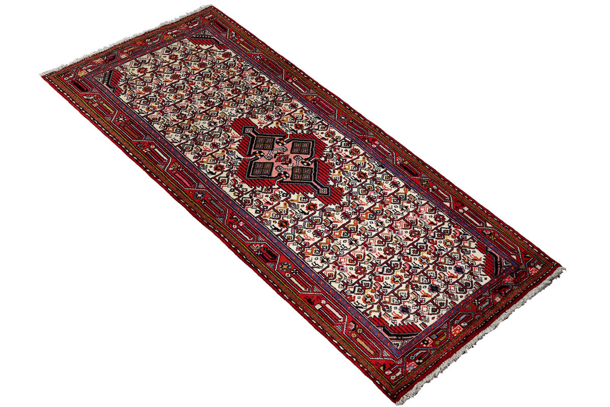LÄUFER Orient handgeknüpft Assadabad Beige, Rot 215/83 cm Schurwolle - Beige/Rot, Textil (83/215cm) - Looma