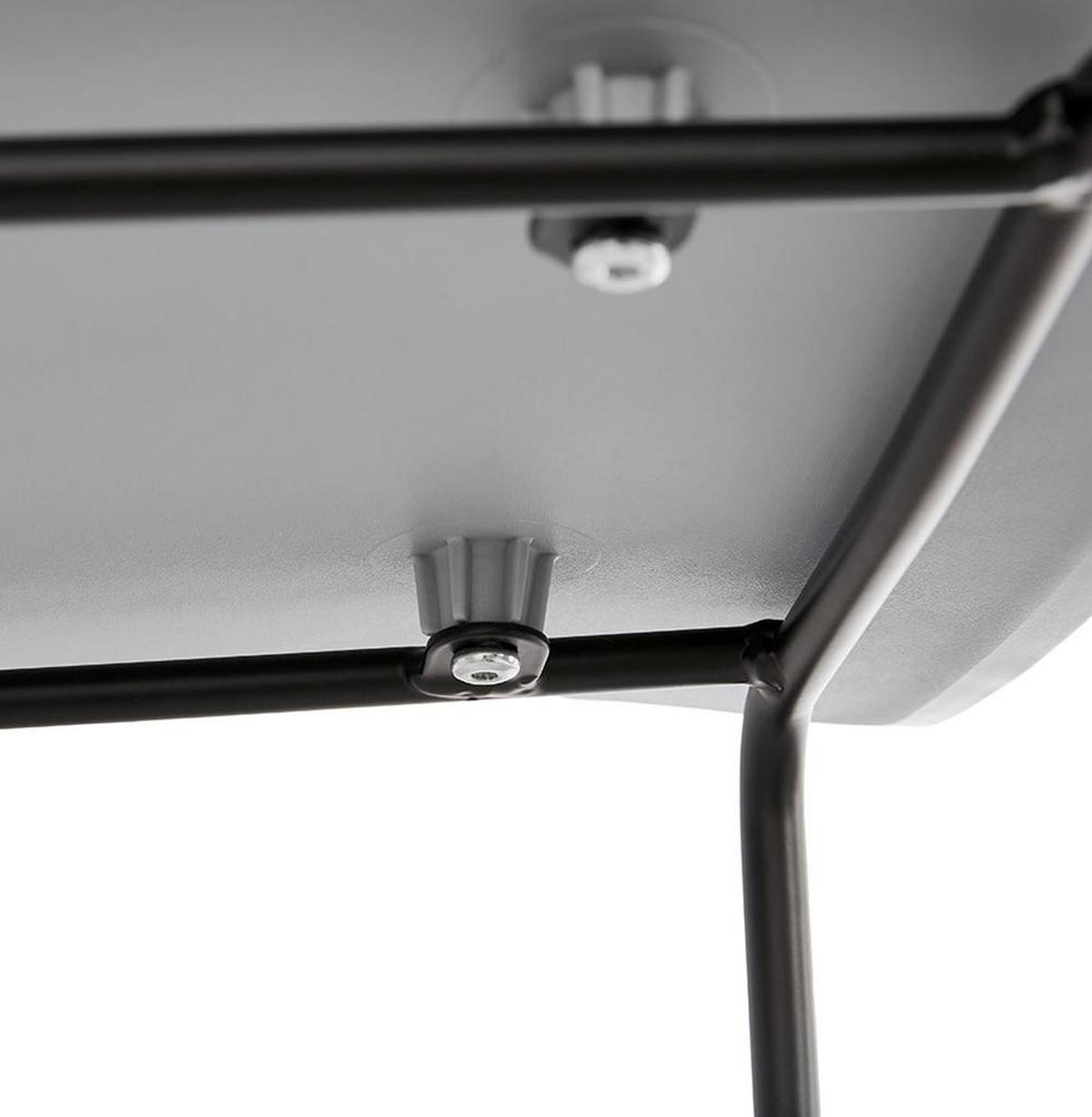 SITZHOCKER Kunststoff Metallgestell Sitzhöhe 66cm Industriedesign JORALI MINI, Grau-Schwarz 48x53x85 cm - Schwarz/Grau, Kunststoff/Metall (48/85/53cm) - KADIMA DESIGN