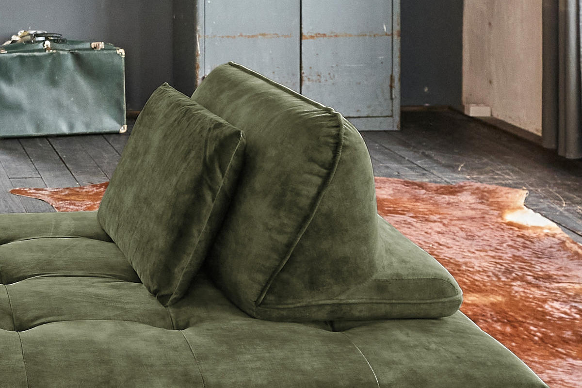 SOFA WIOLO Grün Velvet - Silberfarben/Grün, Textil (240/80/110cm) - KAWOLA