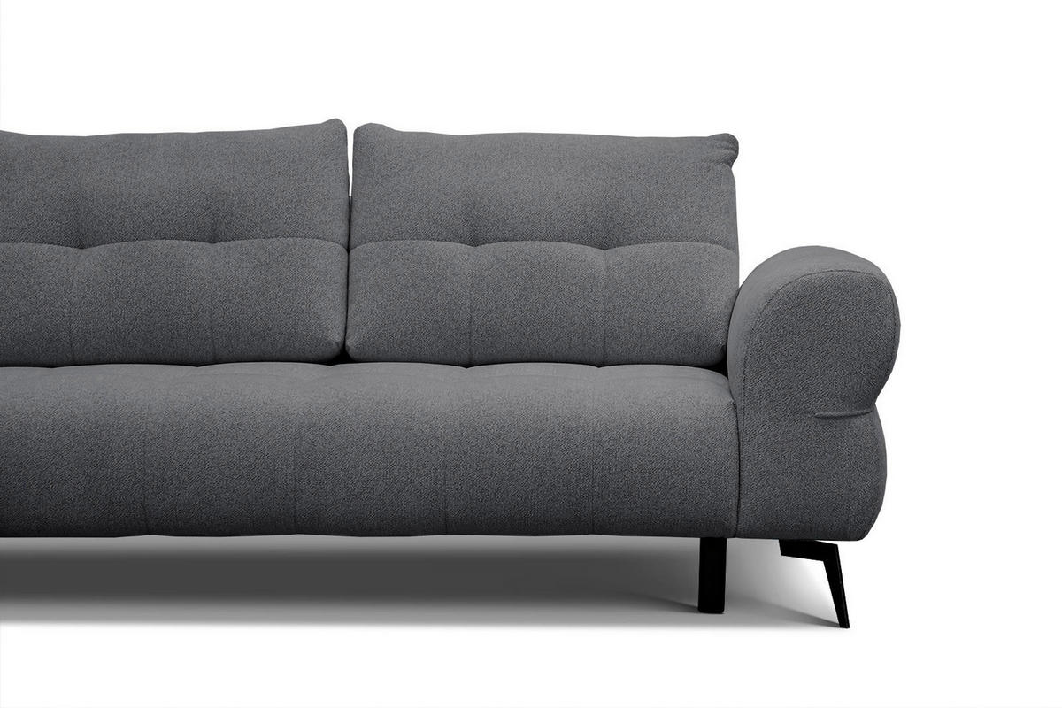 ECKSOFA SALVINI 4-Sitzer, graphitfarben - Schwarz/Graphitfarben, Holzwerkstoff/Textil (158/292cm) - Courtois Laville